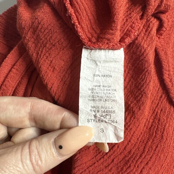 Vintage Y2k Charlotte Russe Tie Front Small Open Cardigan Red Bolero Cropped USA - Picture 6 of 6